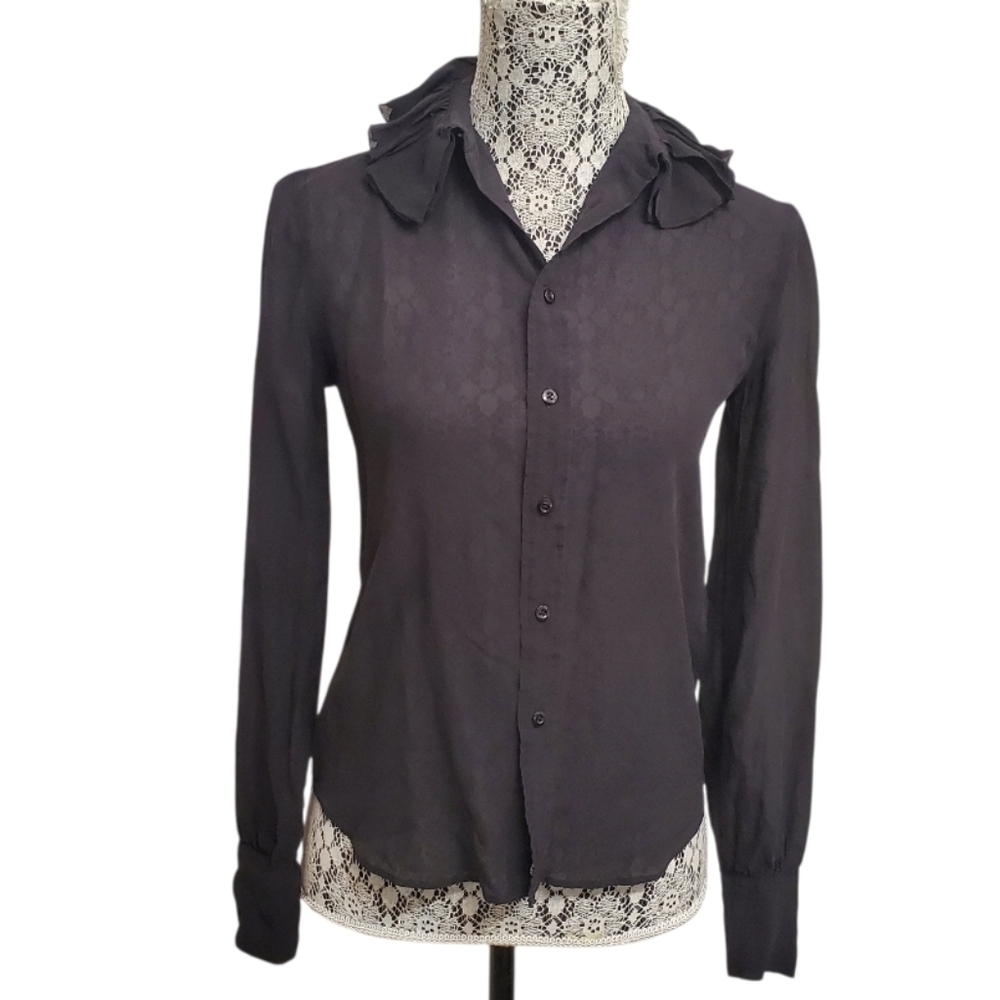Ralph Lauren Collection Purple Label Women's Button Up Silk Blouse 2